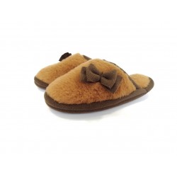 Camel wool flip-flop slippers